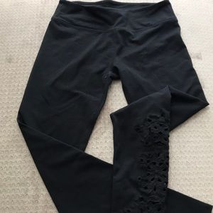 Embroidered Black Leggings